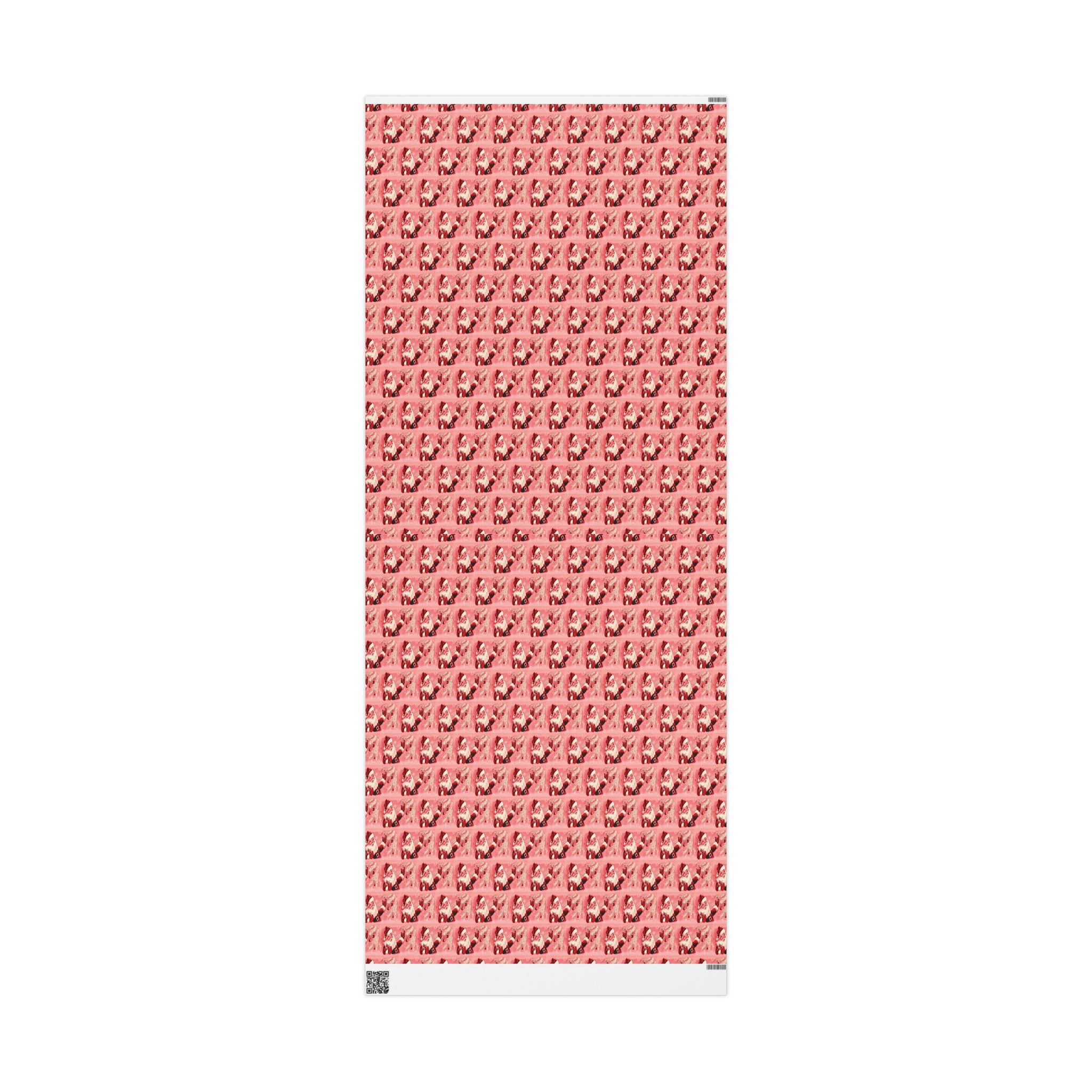 Pink Santa Mid Century Retro Christmas Print Holiday Gift Wrap Paper - Glossy Or Matte