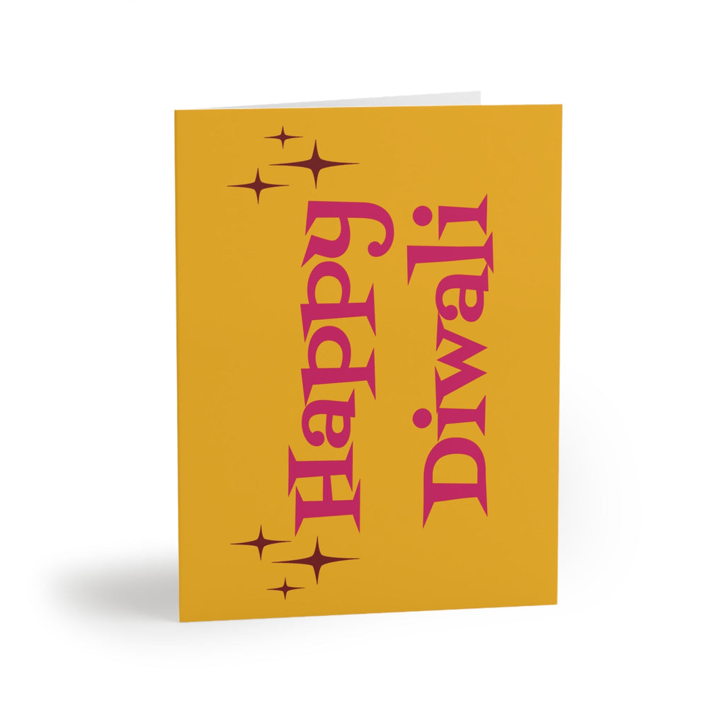 Happy Diwali Starburst Atomic Mid Century Retro Style Holiday Matte Greeting Cards (8, 16, and 24 pcs)