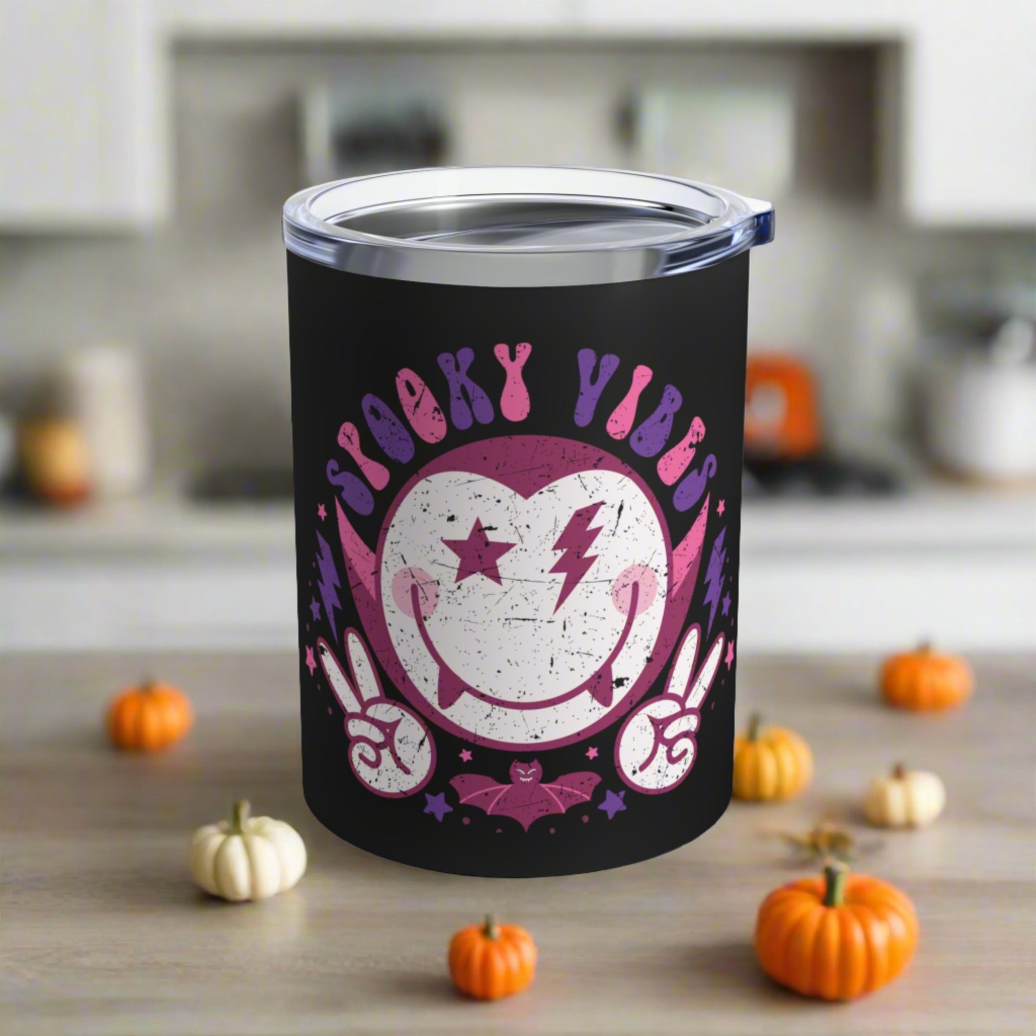 Spooky Vibes Dracula Halloween Stainless Steel Travel Tumbler 10oz