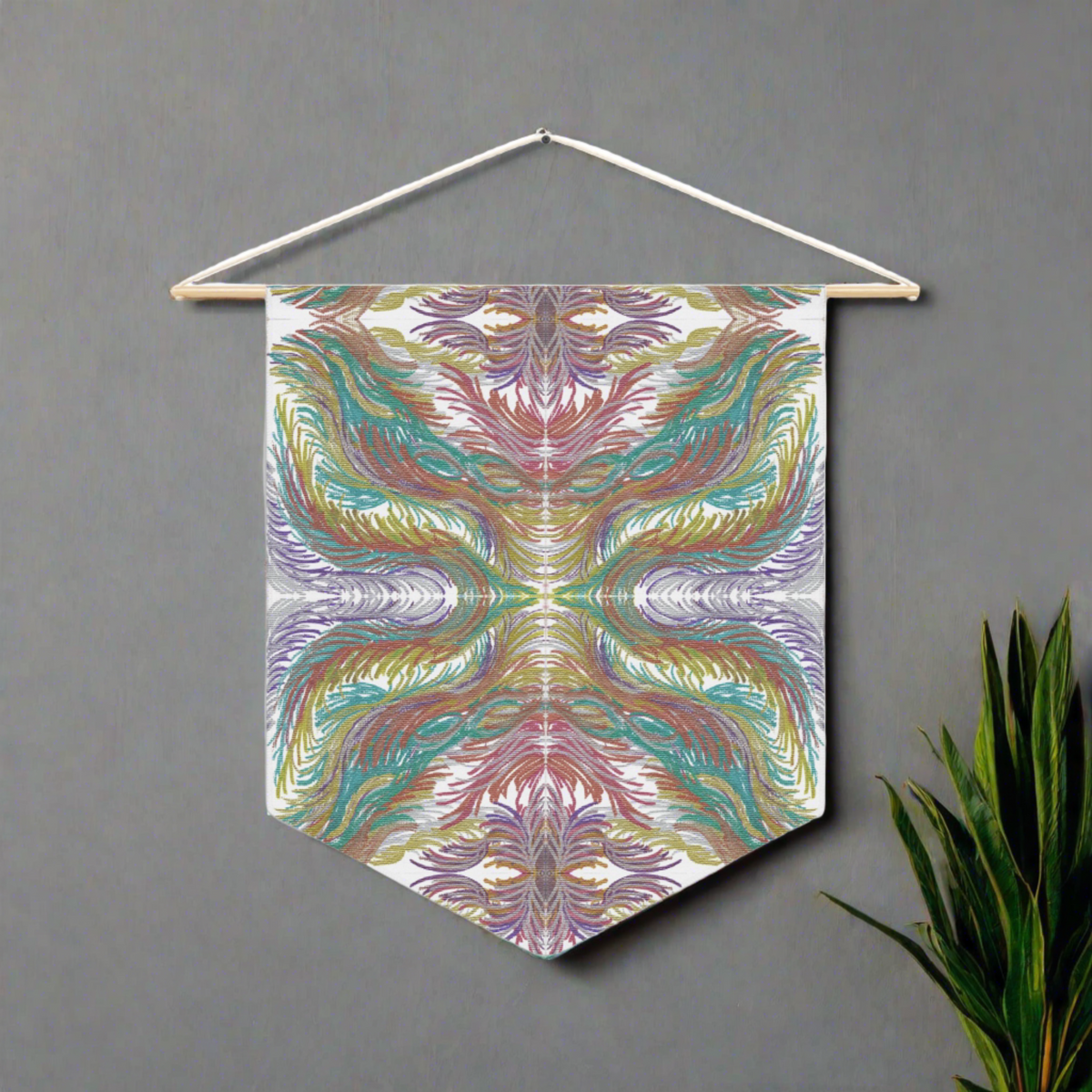 Space Feathers 2 Mosaic Caden Caraco Art Print Wall Hanging Banner Flag