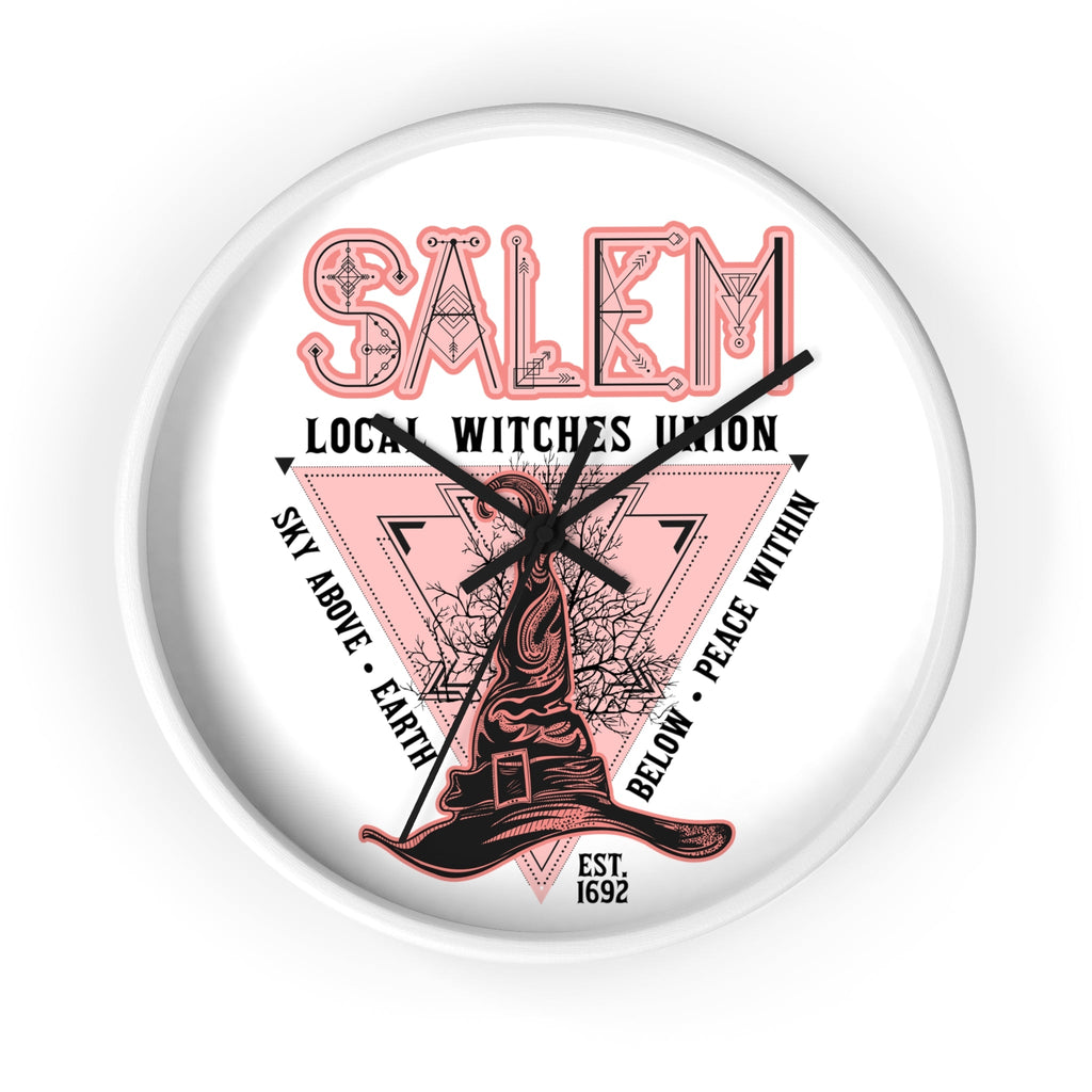 Salem Witches Union Halloween Fall Print Decor Wall Clock