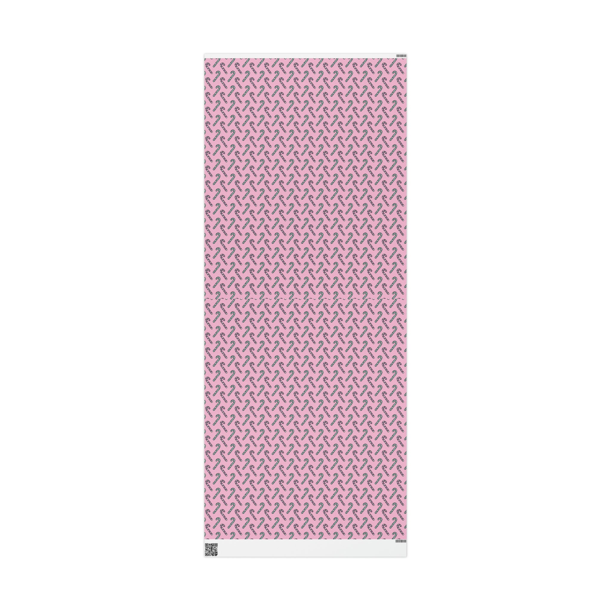 Pink And Teal Pastel Candy Canes Pink Christmas Print Holiday Gift Wrap Paper - Glossy Or Matte