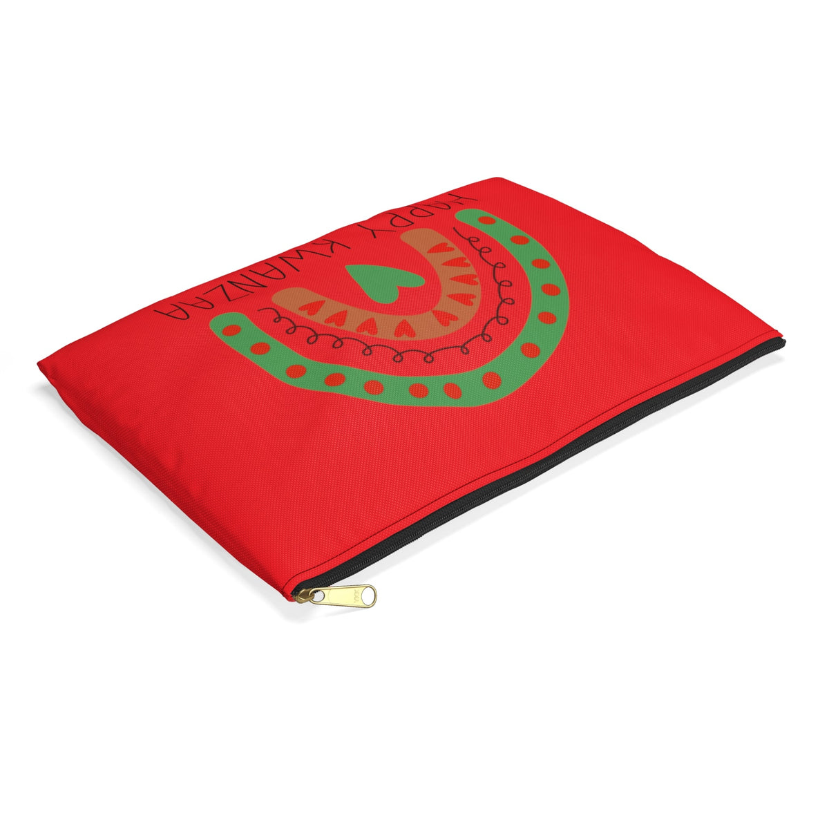 Happy Kwanzaa Rainbow Red Polyester Accessory Pouch Travel Bag
