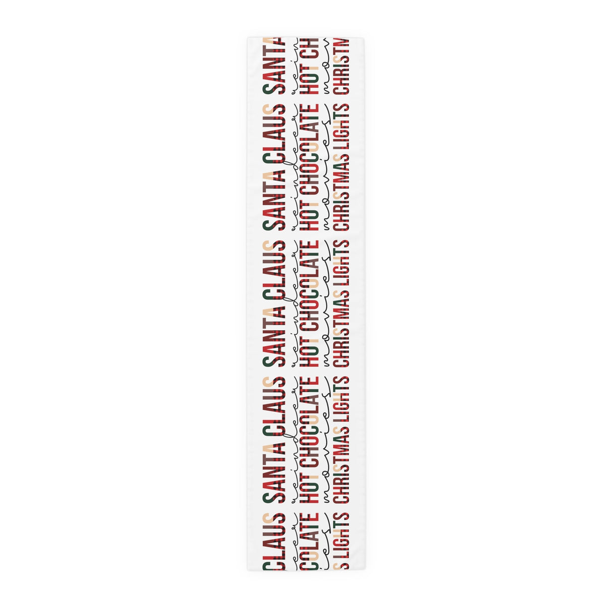 Santa Claus Reindeer Hot Chocolate Movies Christmas Lights Christmas Print Home Decor Cotton Poly Table Runner