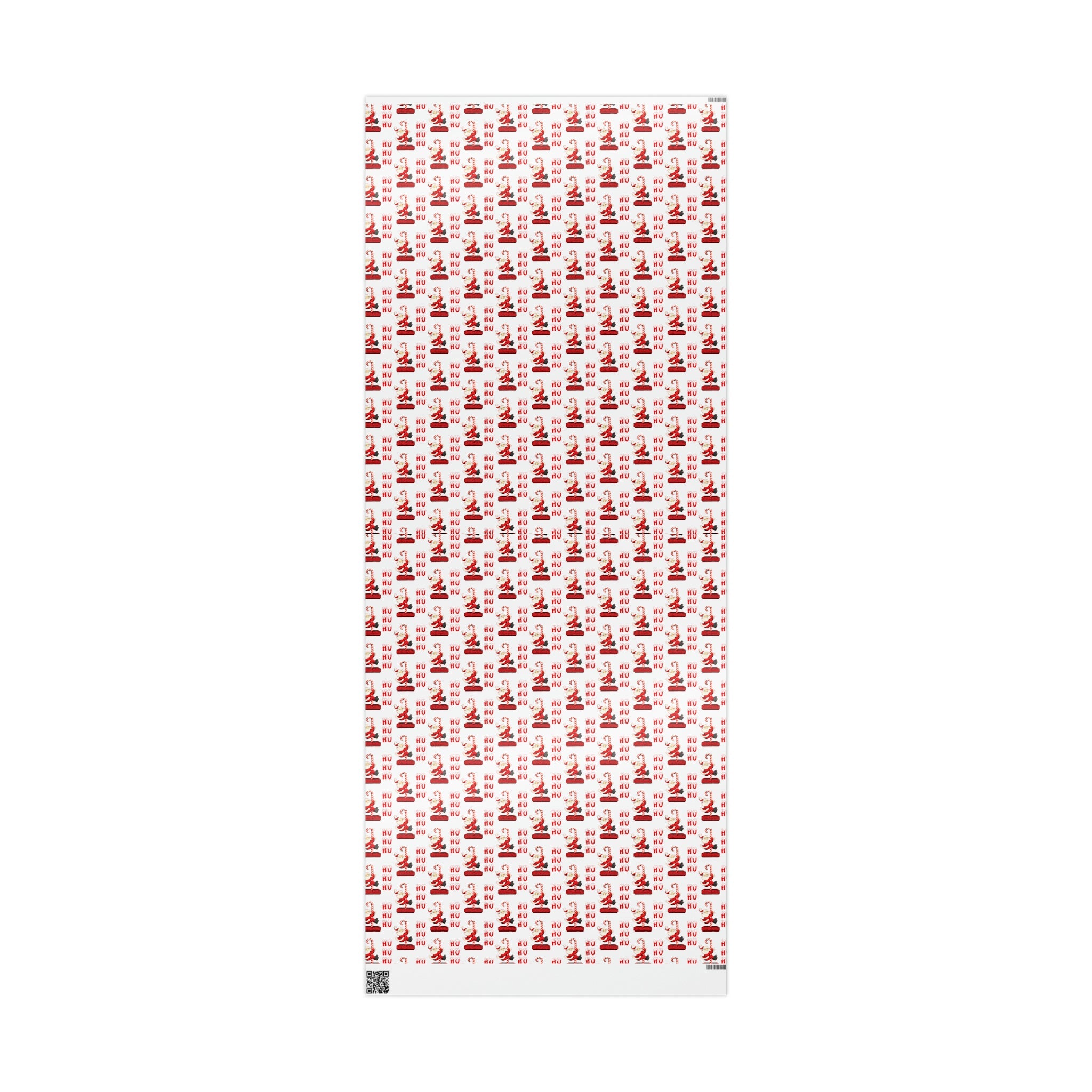 Ho Ho Ho Santa Sliding Down Candy Cane Chimney Mid Century Retro Style Holiday Gift Wrap Paper - Glossy Or Matte