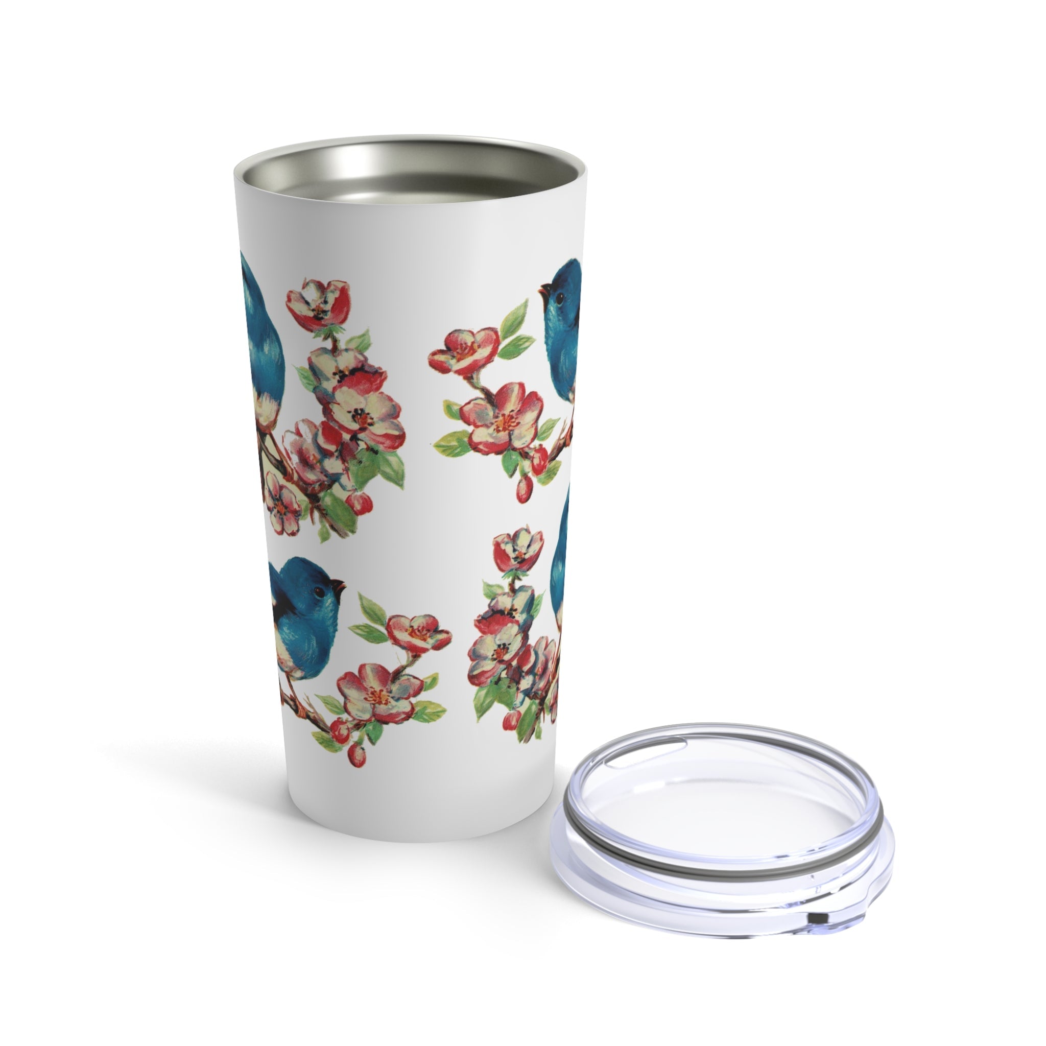 Retro Bluebirds Springs Stainless Steel Tumbler 20oz