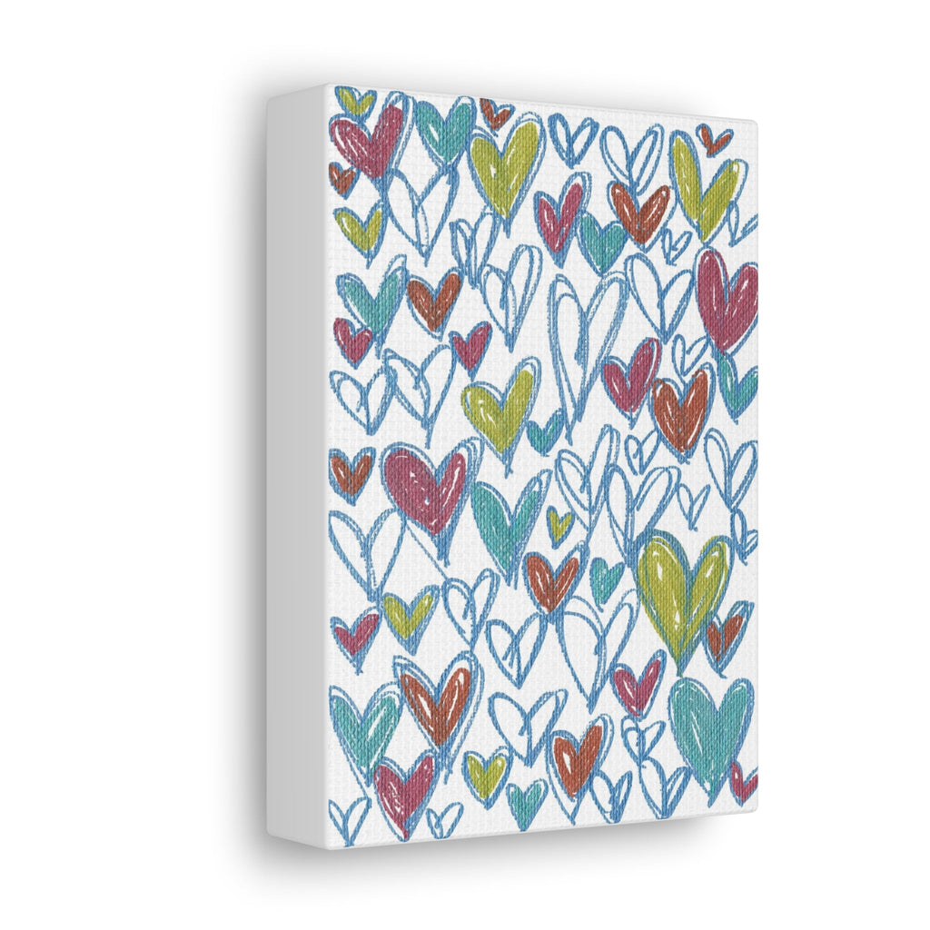 Blue Hearts Caden Caraco Canvas Gallery Wrap