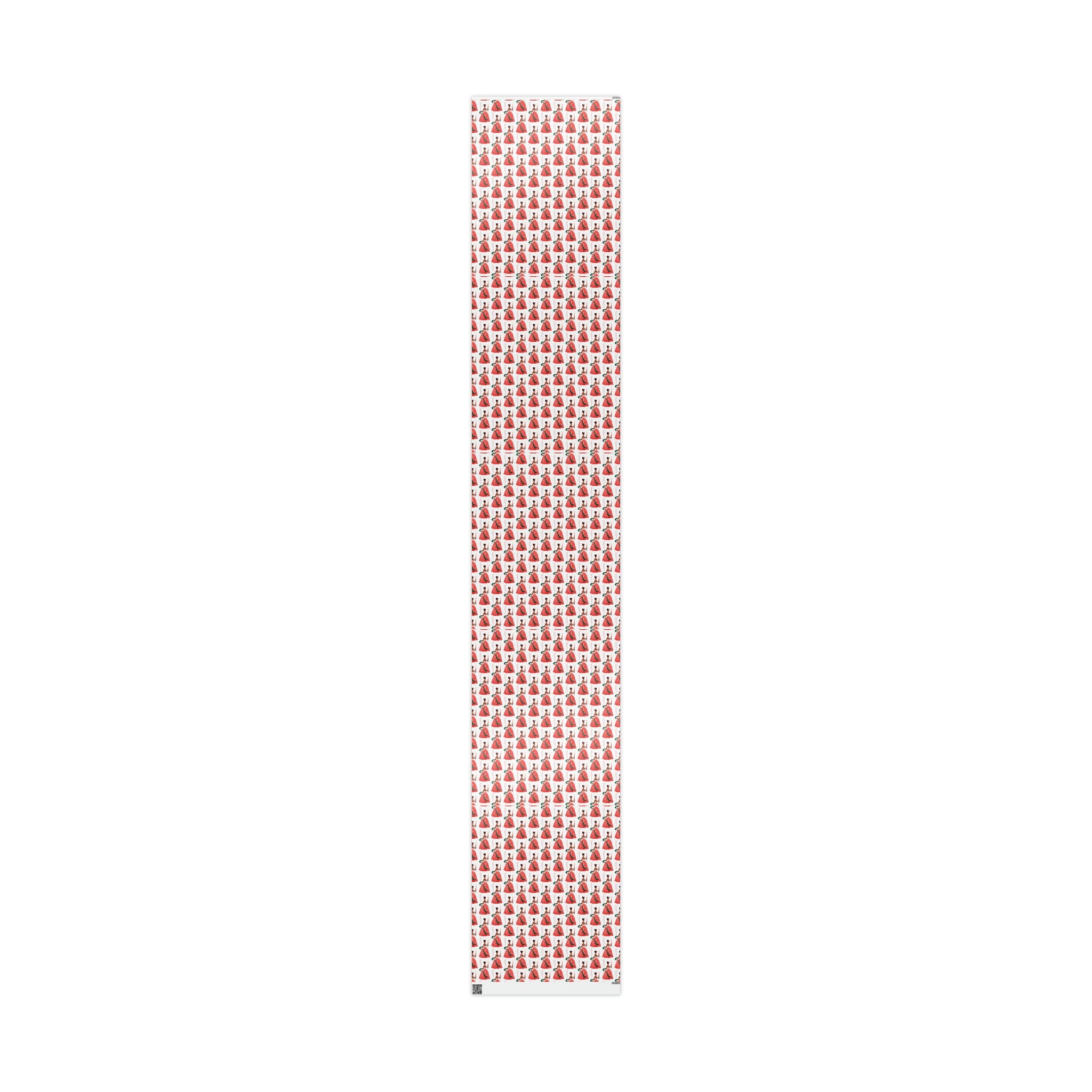 Happy Holidays Christmas Lady With Candle Retro Christmas Print Holiday Gift Wrap Paper - Glossy Or Matte
