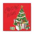 Christmas Wishes Christmas Tree Mid Century Retro Christmas Print Canvas Gallery Wrap