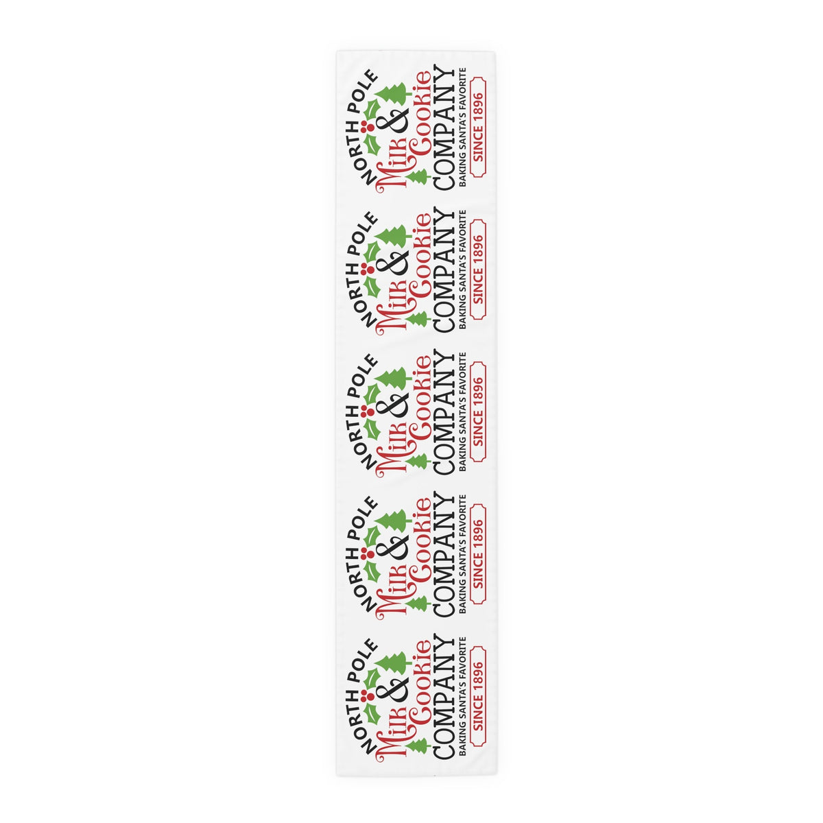 North Pole Milk And Cookie Company Christmas Print Home Decor Cotton Poly Table Runner