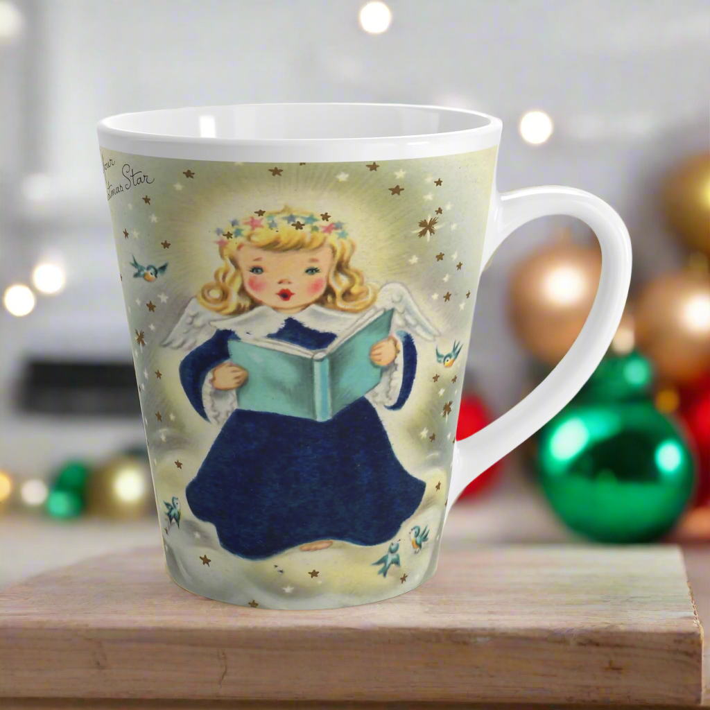 Your Christmas Star Angel Retro Christmas Print Latte Coffee Mug
