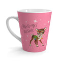 Christmas Wishes Reindeer Stars Pink Mid Century Retro Print Latte Mug