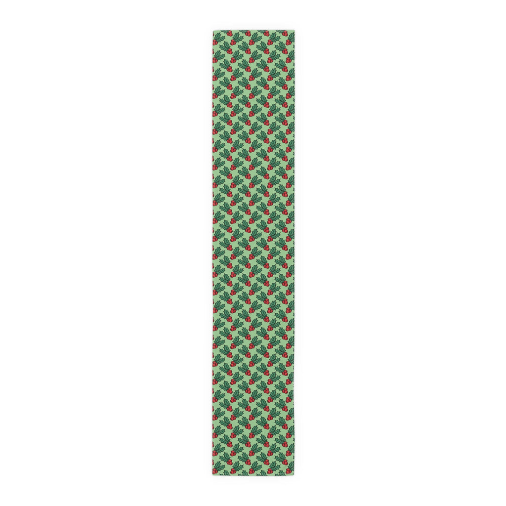 Cute Christmas Holly Christmas Print Home Decor Cotton Poly Table Runner