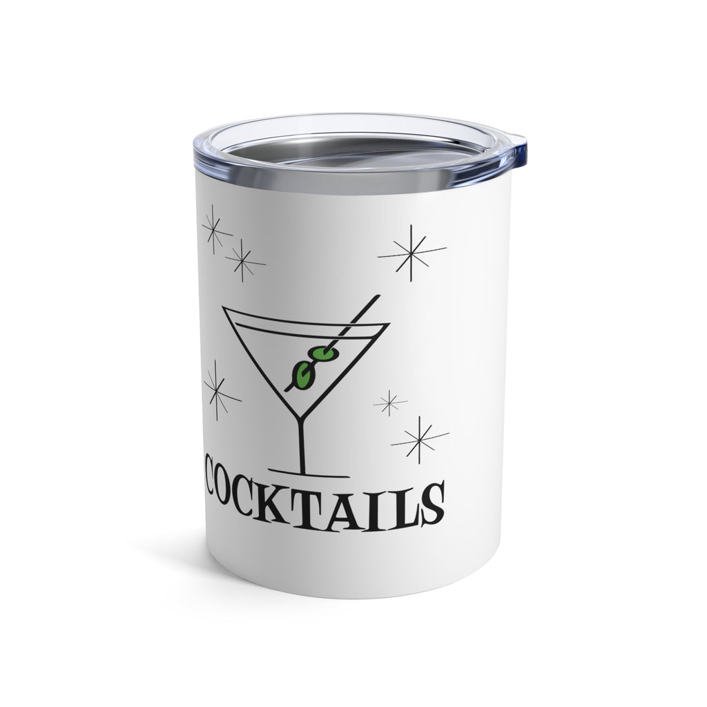 Martini Cocktails Atomic Mid Century Retro Style Stainless Steel Tumbler 10oz