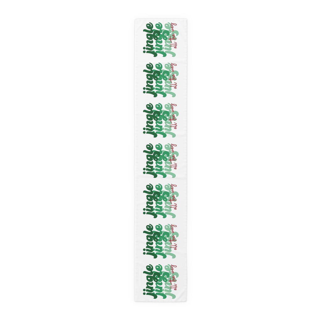 Jingle Jingle Jingle All The Way Retro Style Christmas Print Home Decor Cotton Poly Table Runner