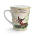Merry Christmas With Rudolph Retro Christmas Print Latte Coffee Mug