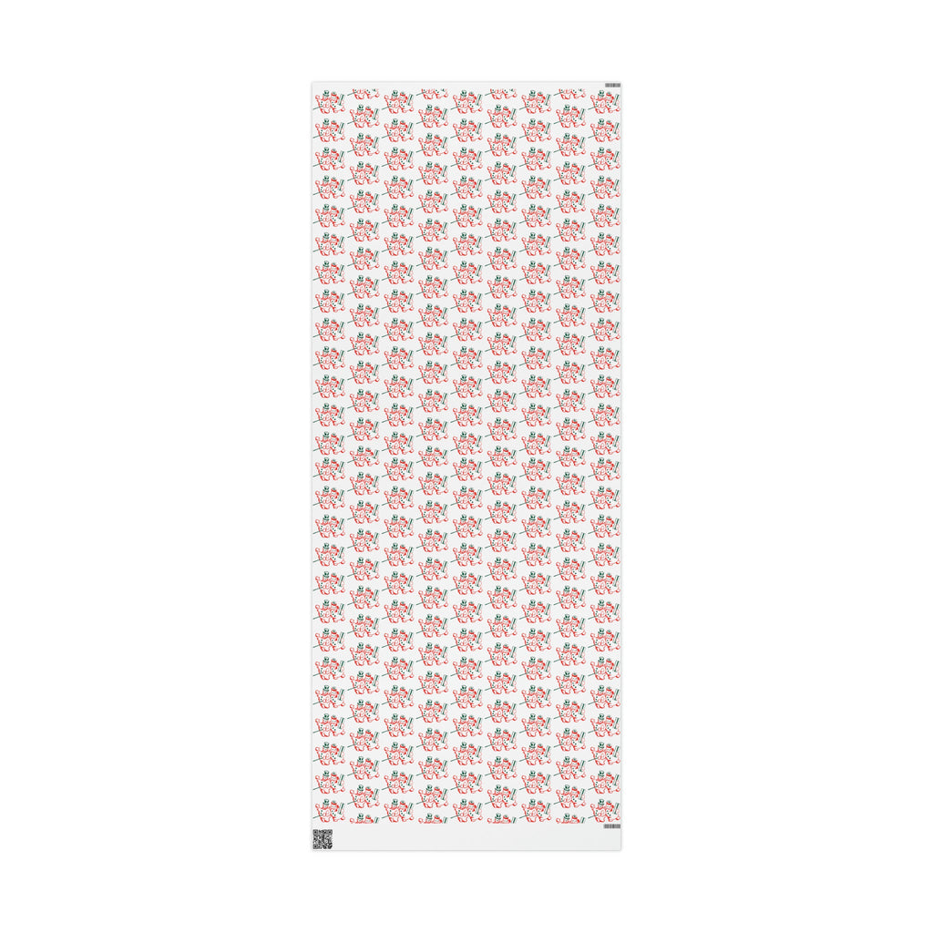 Vintage Snowman And Snowwoman Couple Mid Century Retro Christmas Print Holiday Gift Wrap Paper - Glossy Or Matte