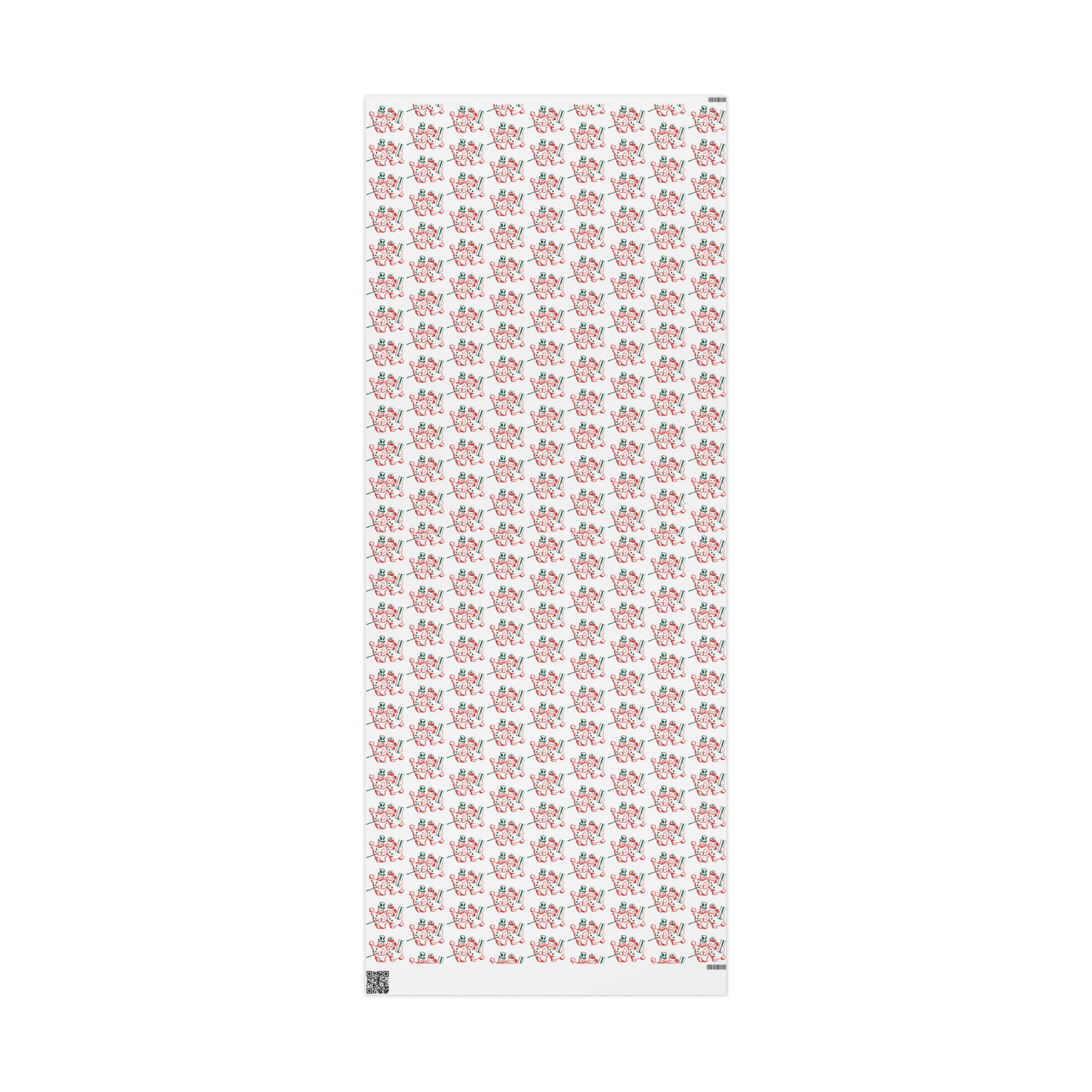 Vintage Snowman And Snowwoman Couple Mid Century Retro Christmas Print Holiday Gift Wrap Paper - Glossy Or Matte