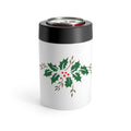Christmas Holly Mid Century Retro Christmas Print Stainless Steel Can Holder