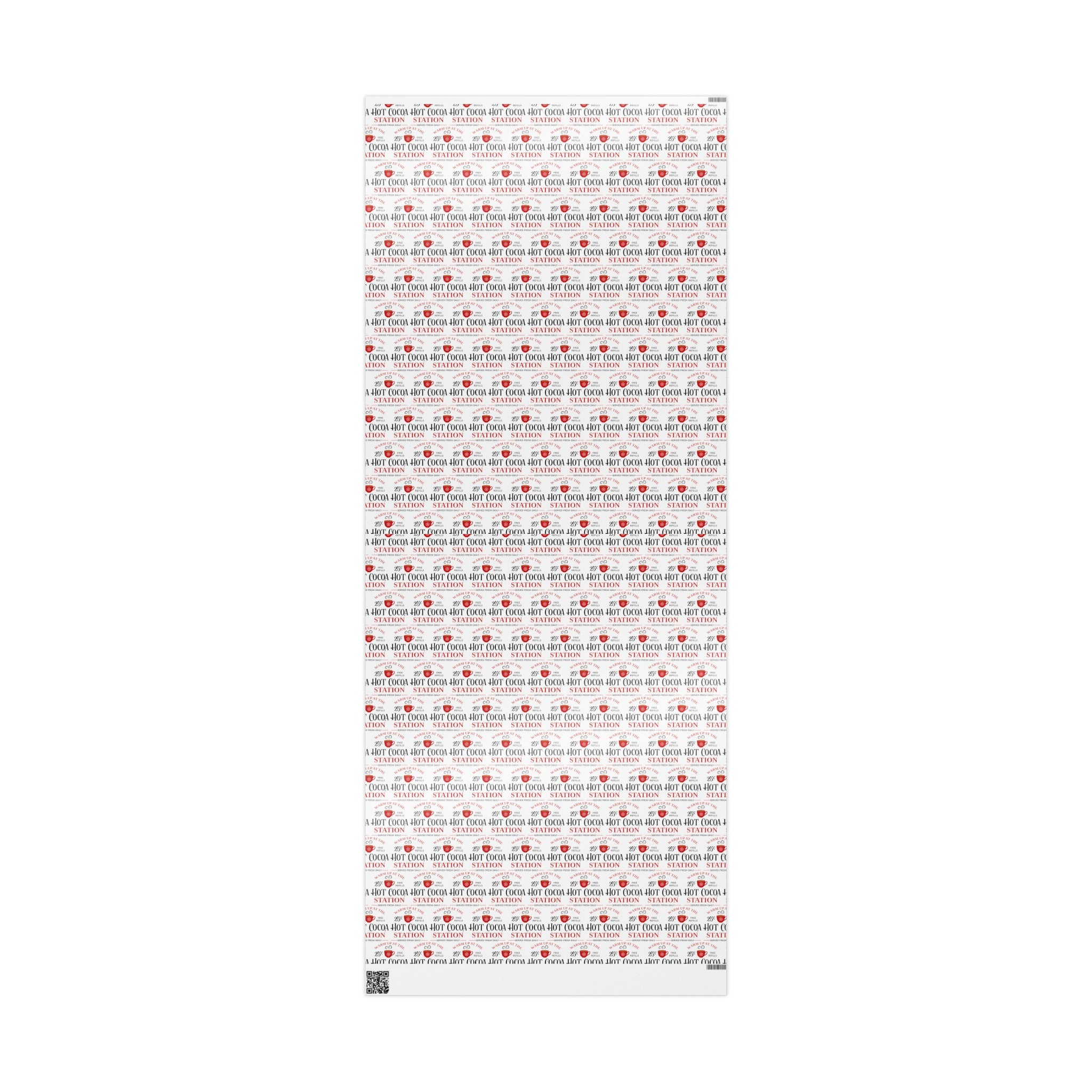 Warm Up At The Hot Cocoa Station Christmas Print Holiday Gift Wrap Paper - Glossy Or Matte