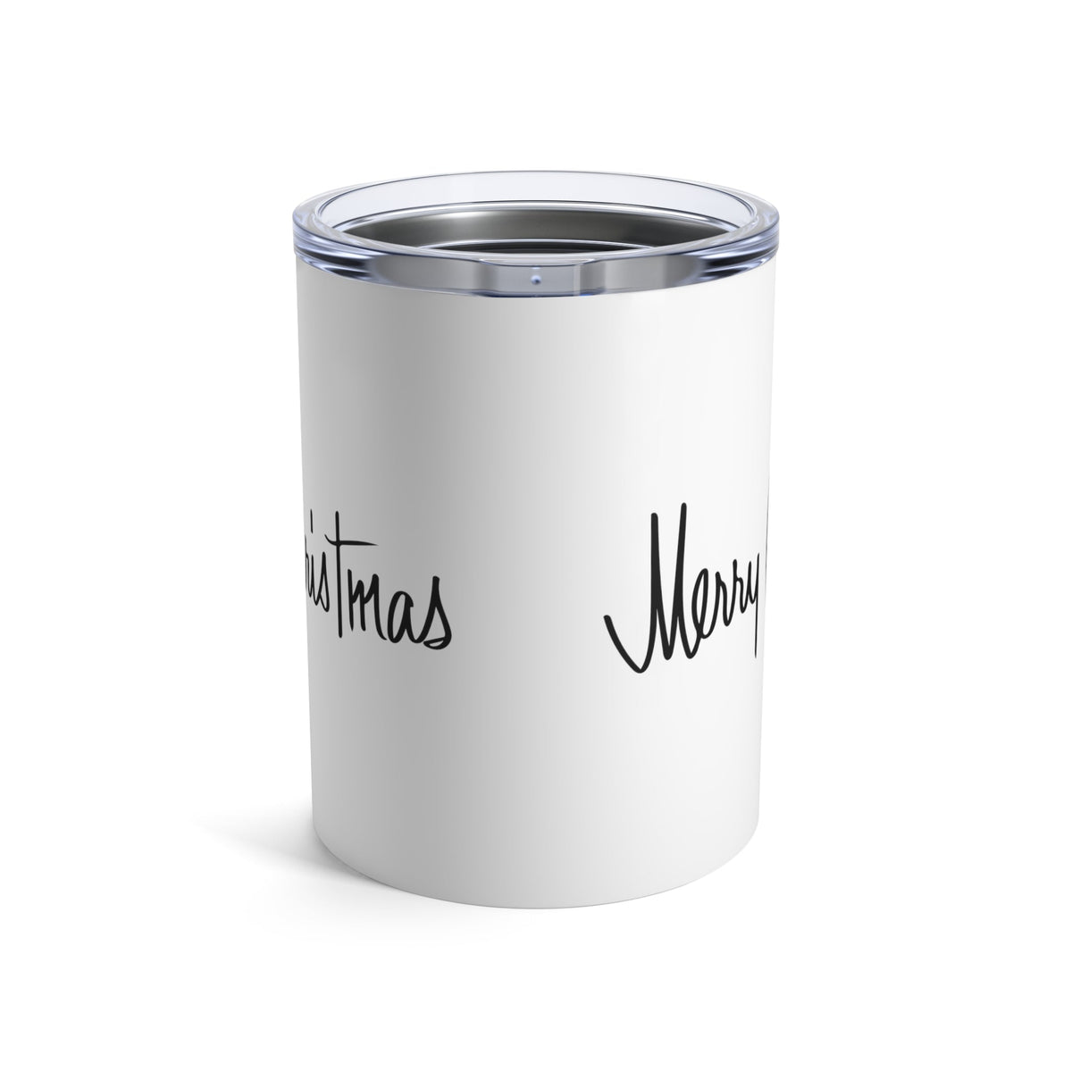 Merry Christmas Black And White Mid Century Retro Christmas Stainless Steel Tumbler 10oz