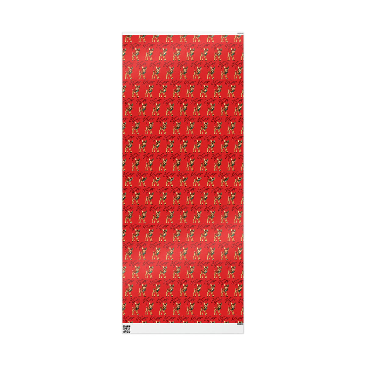 Season's Greetings Reindeer Wreath Retro Christmas Holiday Gift Wrap Paper - Glossy Or Matte