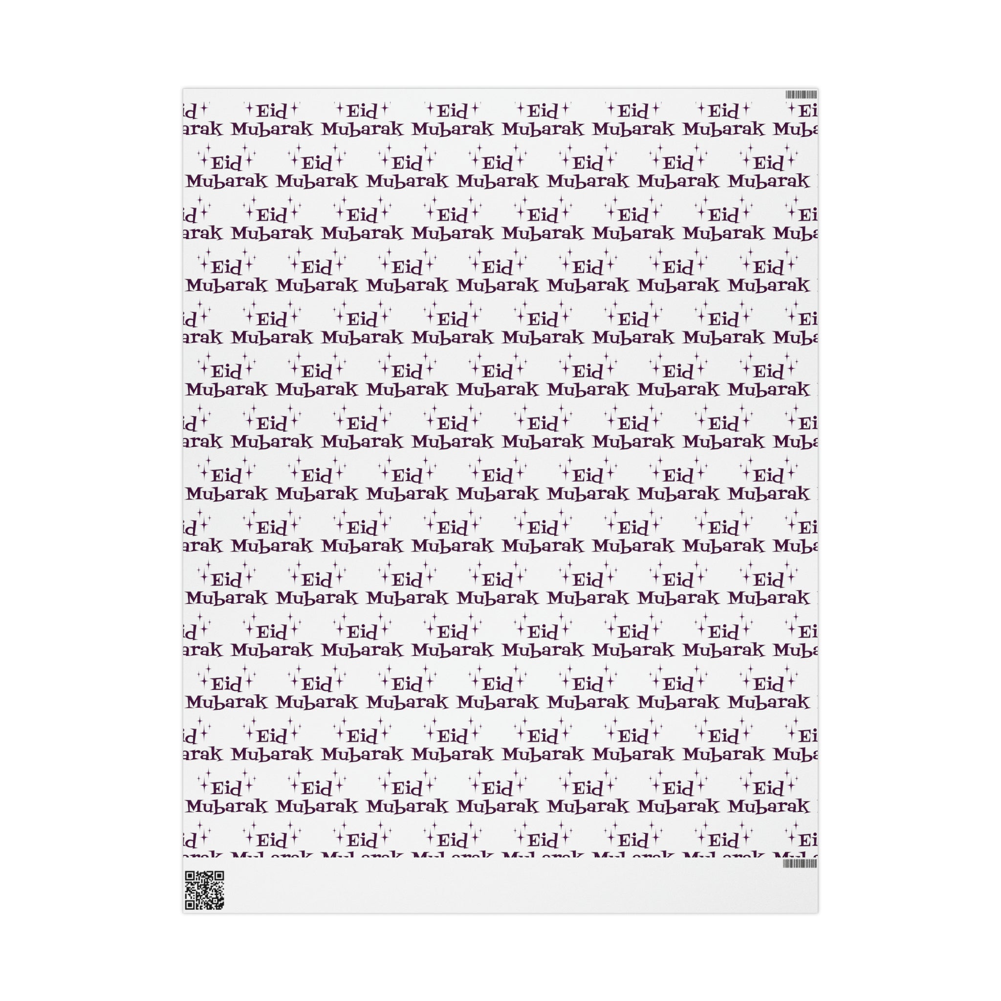 Eid Mubarak Atomic Mid Century Retro Style Holiday Gift Wrap Paper - Glossy Or Matte