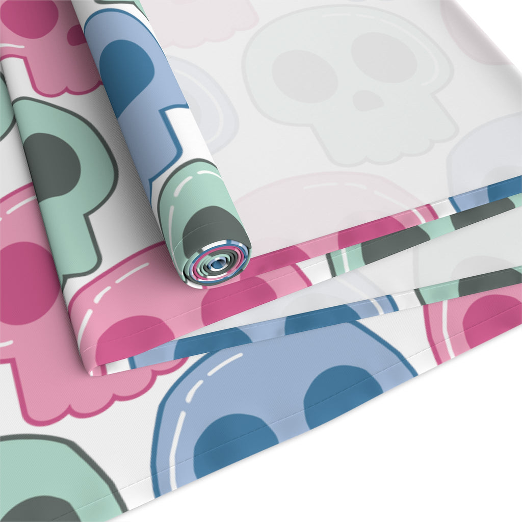 Pastel Goth Cute Halloween Skulls Home Decor Cotton Poly Table Runner