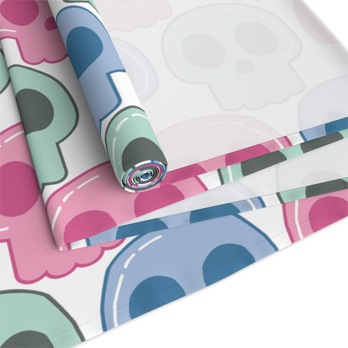 Pastel Goth Cute Halloween Skulls Home Decor Cotton Poly Table Runner