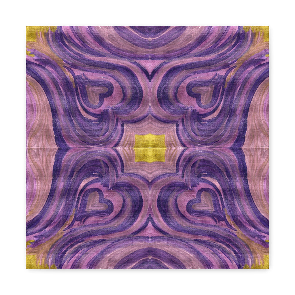 Purple Love Frequency Mosaic Caden Caraco Canvas Gallery Wrap