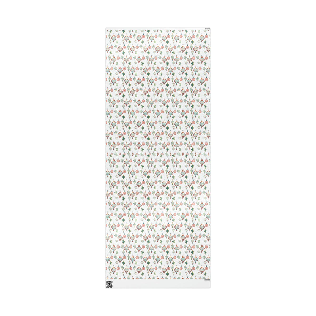 Greetings Christmas Ornaments Pink Retro Style Christmas Holiday Gift Wrap Paper - Glossy Or Matte