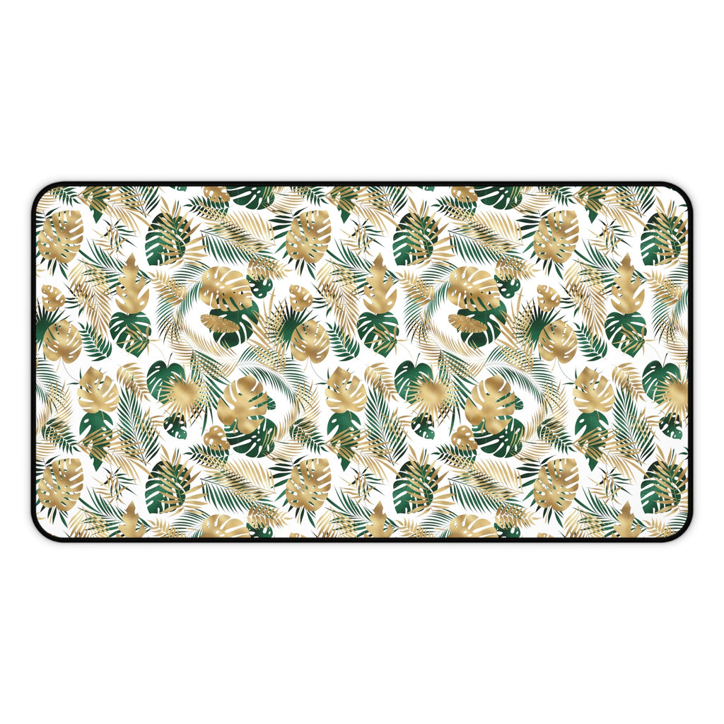 Gold and Green Palm Desk Mat - 3 size options