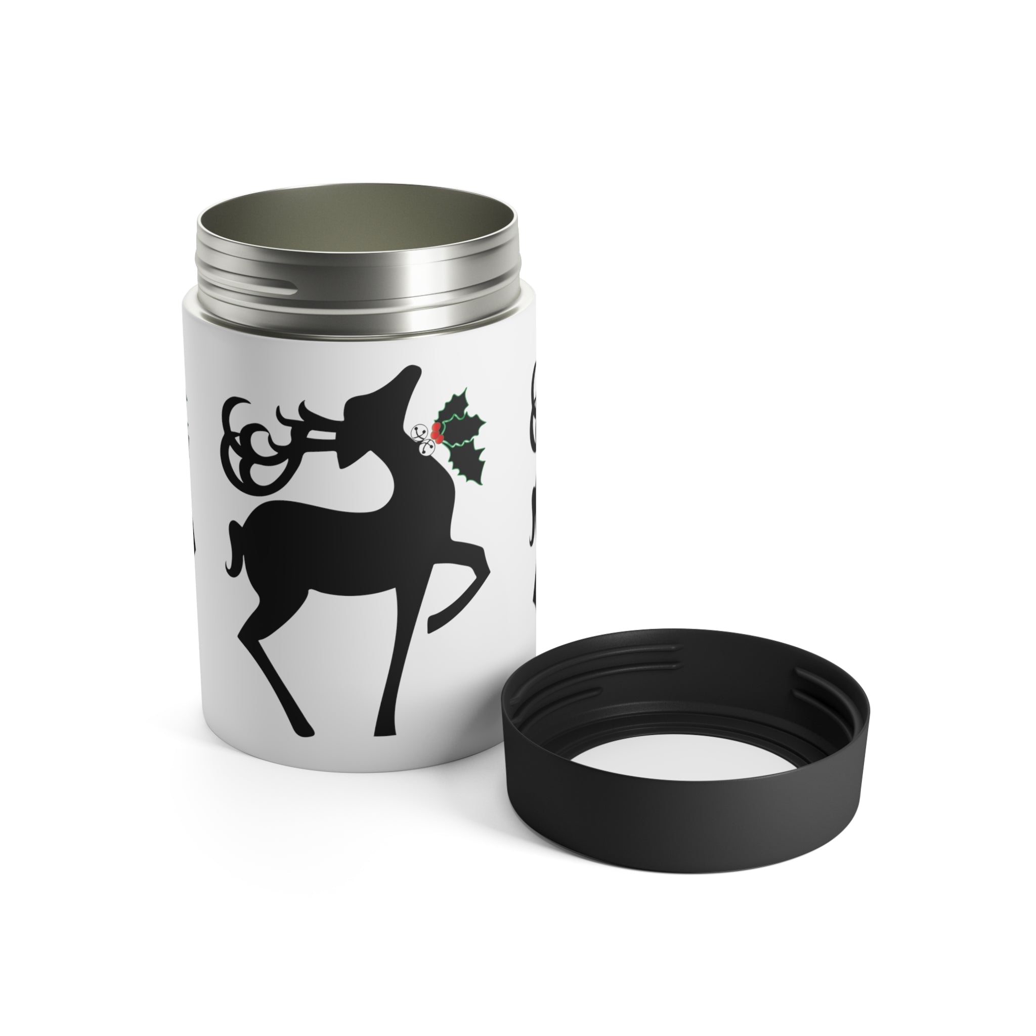 Christmas Reindeer Retro Christmas Print Stainless Steel Can Holder