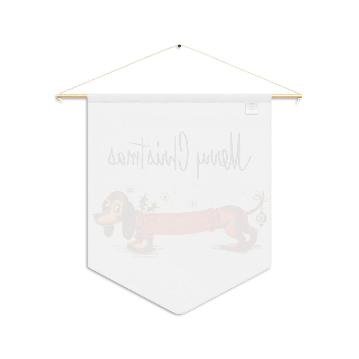 Merry Christmas Cute Christmas Dachshund Wiener Dog Retro Christmas Print Wall Hanging Banner Flag