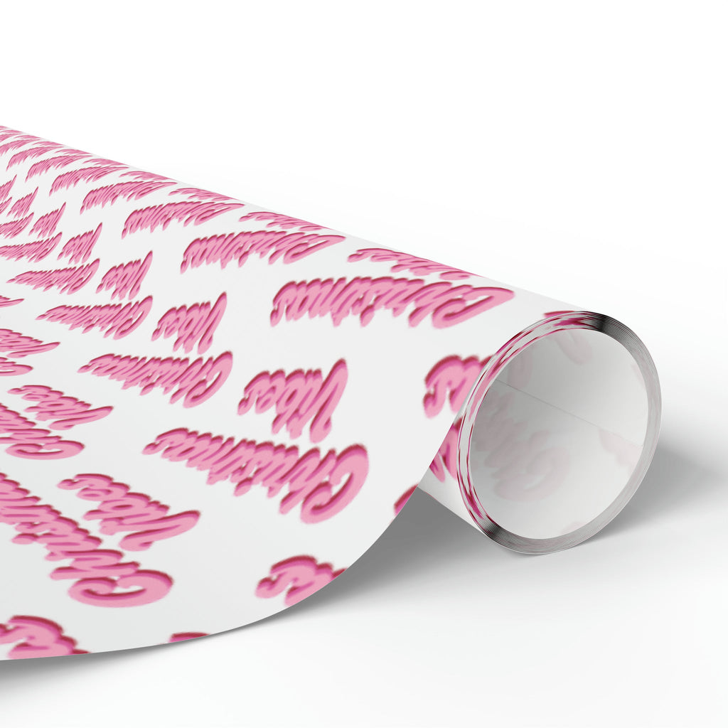 Pink Christmas Vibes Retro Style Christmas Holiday Gift Wrap Paper - Glossy Or Matte