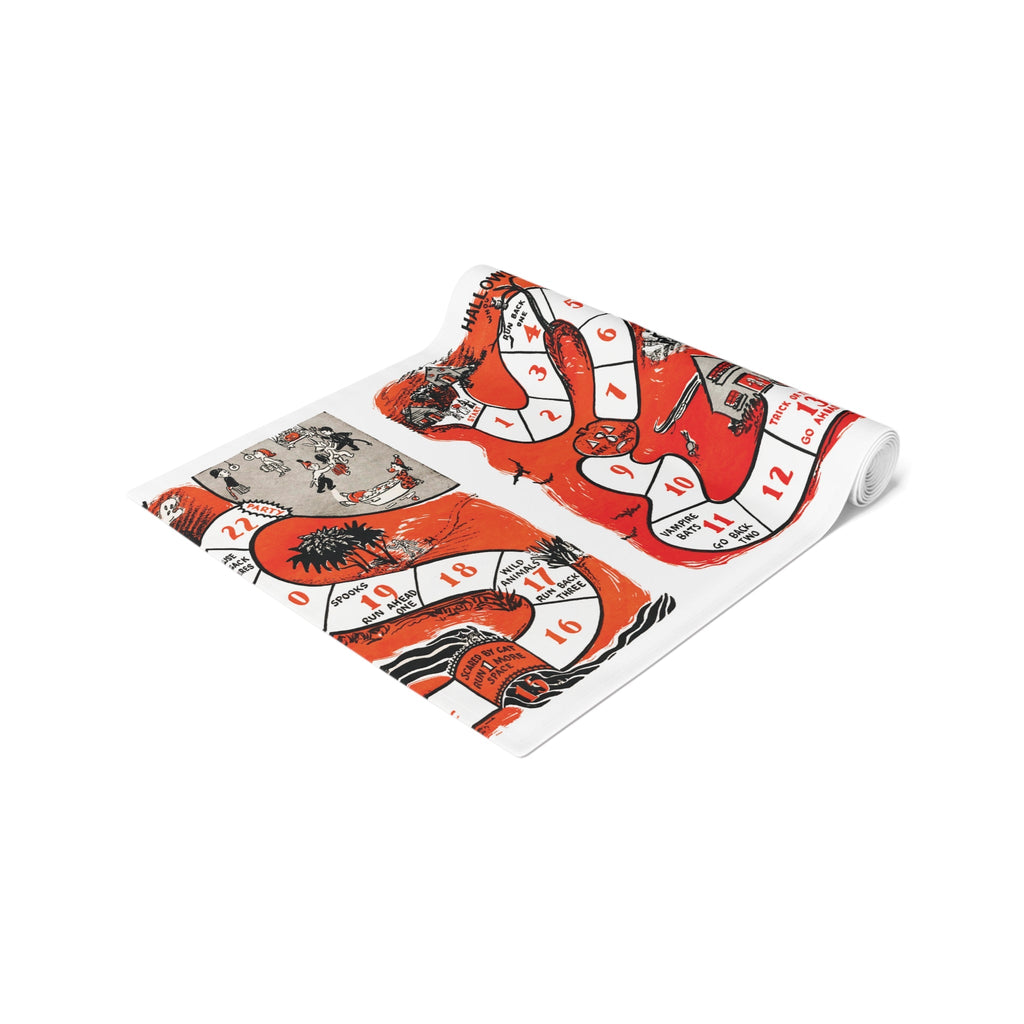 Halloween Board Game Retro Halloween Print Fall Autumn Decor Cotton Poly Table Runner