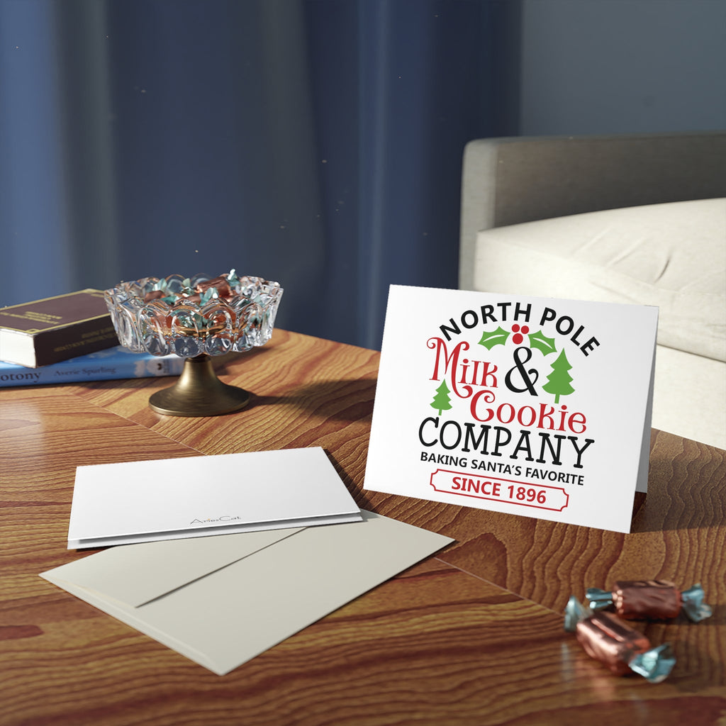 North Pole Milk & Cookie Company Baking Santa's Favorite Christmas Matte Greeting Cards (8, 16, and 24 pcs)
