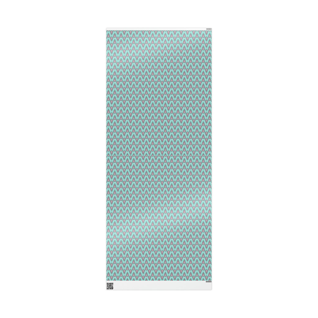 Pastel Pink Christmas Trees Teal Christmas Print Holiday Gift Wrap Paper - Glossy Or Matte