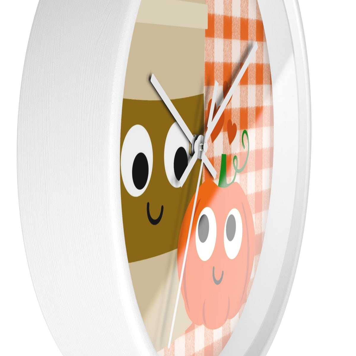 Pumpkin Spice Love White Wall Clock