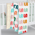 Fa La La Christmas Retro Style Print Sherpa Fleece Blanket