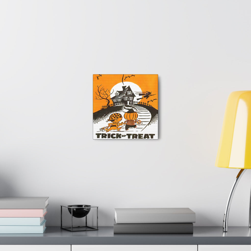 Trick Or Treat Retro Halloween Print Canvas Gallery Wrap