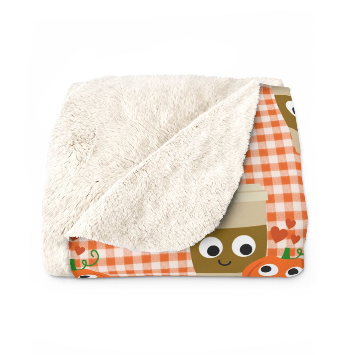 Pumpkin Spice Love Fall Autumn Sherpa Fleece Blanket