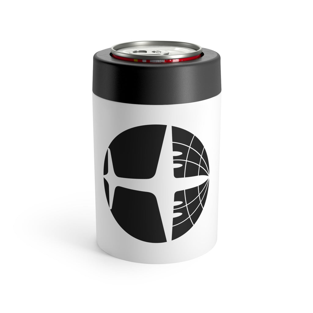 Mid Century Airplane Globe Retro Travel Print Lined Stainless Steel Can Holder