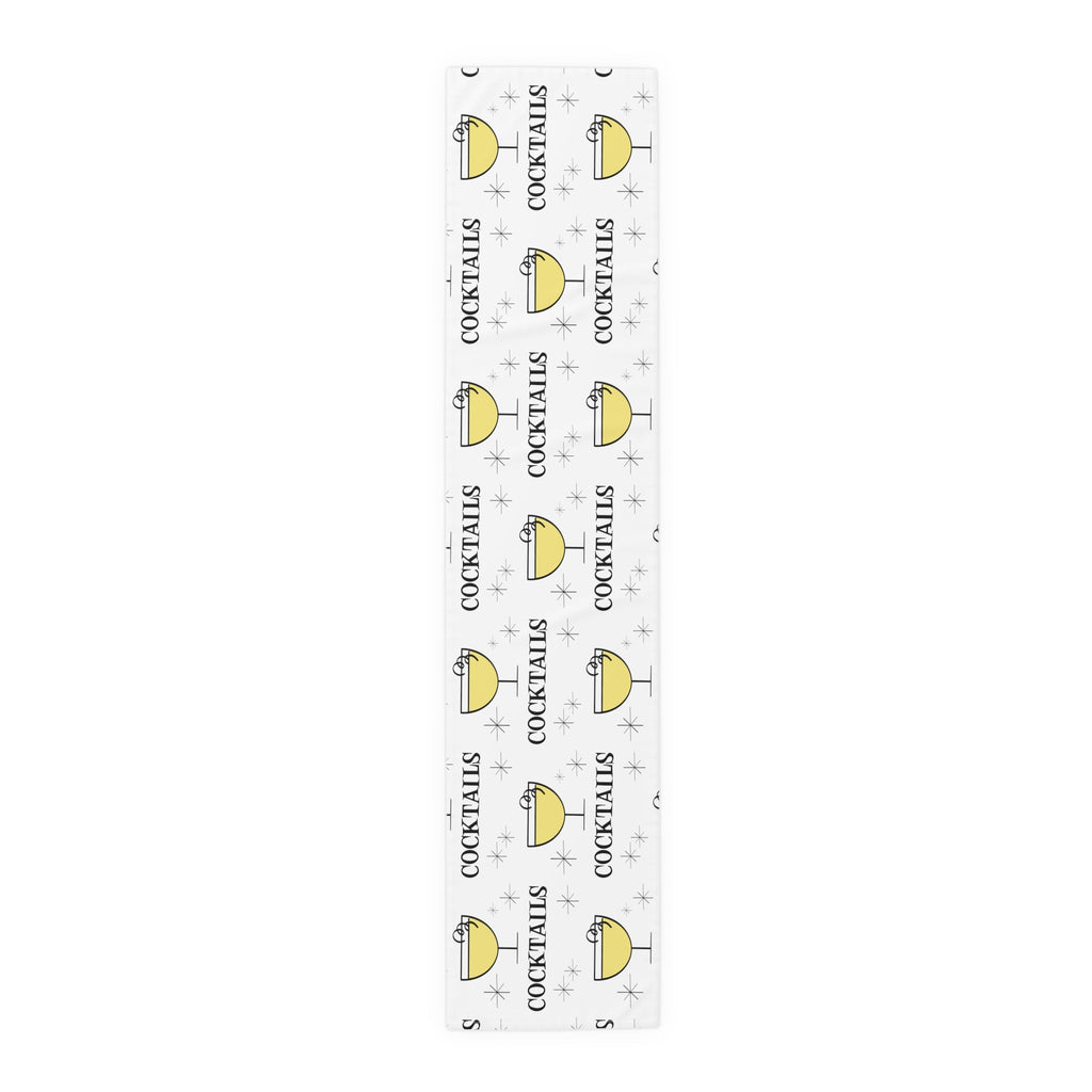 Cocktails Atomic Mid Century Retro Style Cotton Poly Table Runner