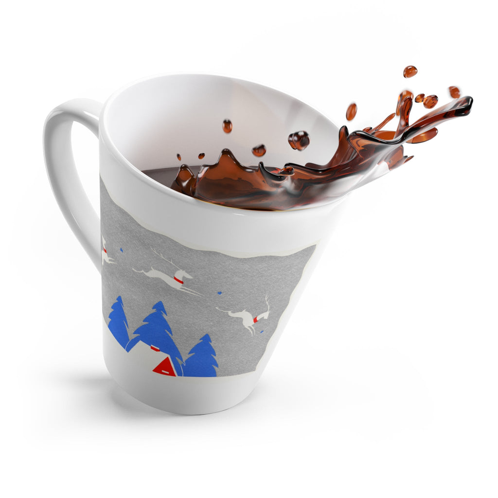 Reindeer Cozy Home Mid Century Retro Christmas Print Latte Mug