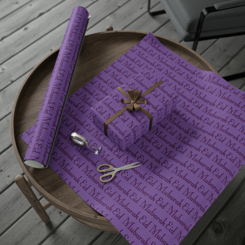 Eid Mubarak Purple Holiday Gift Wrap Paper - Glossy Or Matte