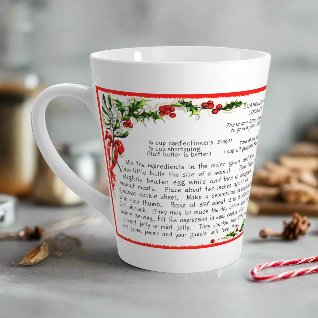 Scandinavian Cookies Vintage Christmas Recipe Latte Coffee Mug