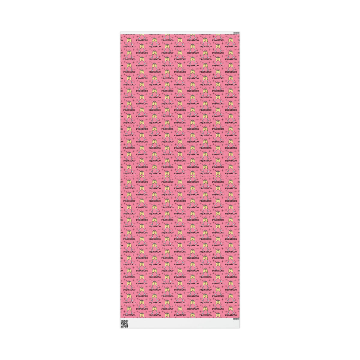 Prosecco Brunch Pink Atomic Retro Style Holiday Gift Wrap Paper - Glossy Or Matte
