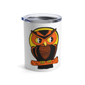 Orange Halloween Owl Mid Century Retro Halloween Print Stainless Steel Tumbler 10oz