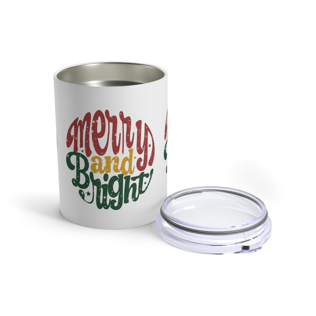 Merry And Bright Christmas Stainless Steel Tumbler 10oz